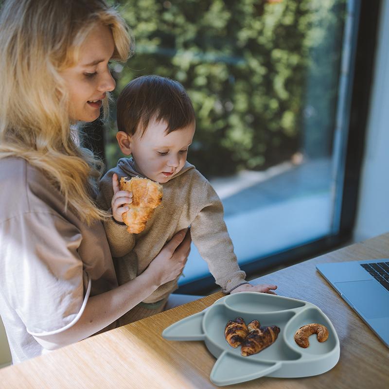 Trẻ Em Dễ Thương Silicone Cho Bé Tấm Đĩa Dùng Tiệc Bộ Hoạt Hình Fox Kids Của Bộ Đồ Ăn Cho Bé Món Ăn Trẻ Em Thứ Ăn Ser