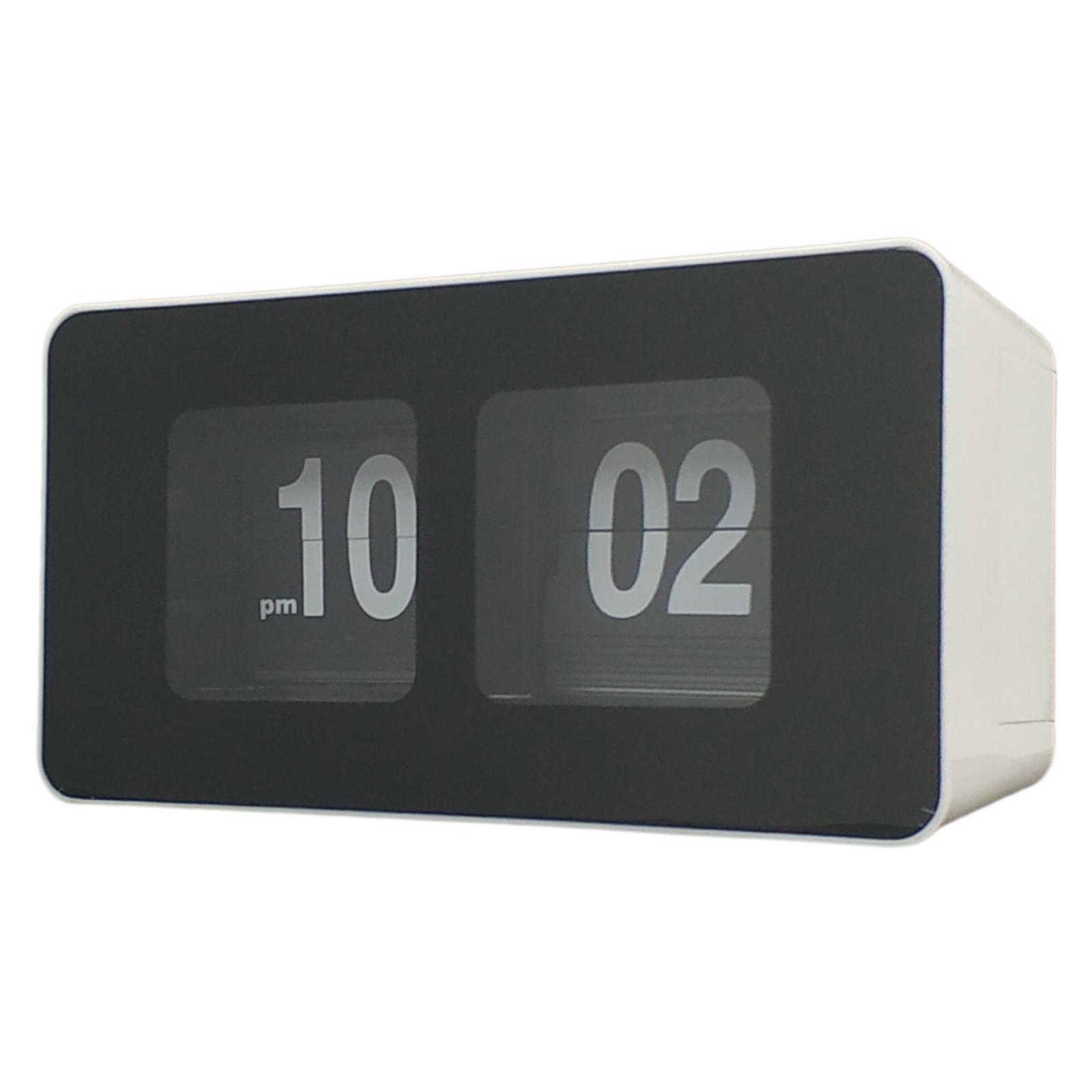 Auto Flip Clock Desk Clock Digital Battery Operated Table File Down Page Clocks Non Ticking Silent Sweep for Bedroom Living Room Decor Home Office