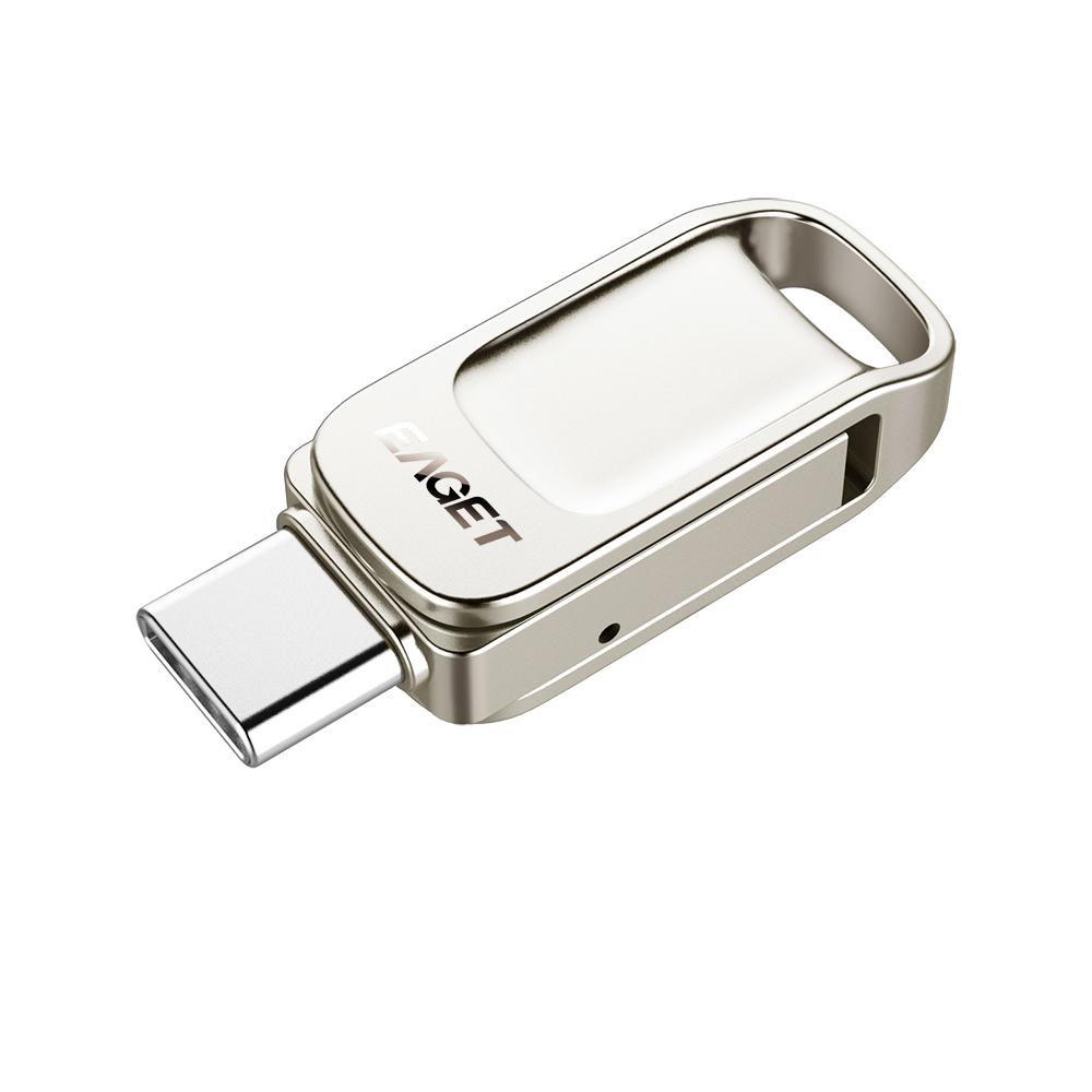 Ổ đĩa flash kim loại kim loại tốc độ cao USB 3.0 Type-C cho điện thoại thông minh EAGET CU31