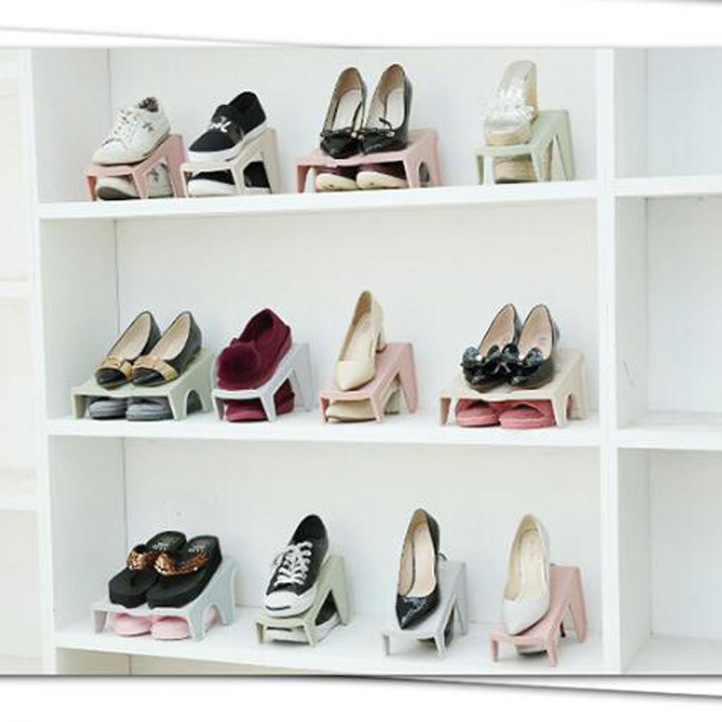 Double Layer Shoe Organizer Shoe Storage Rack Holder Pink