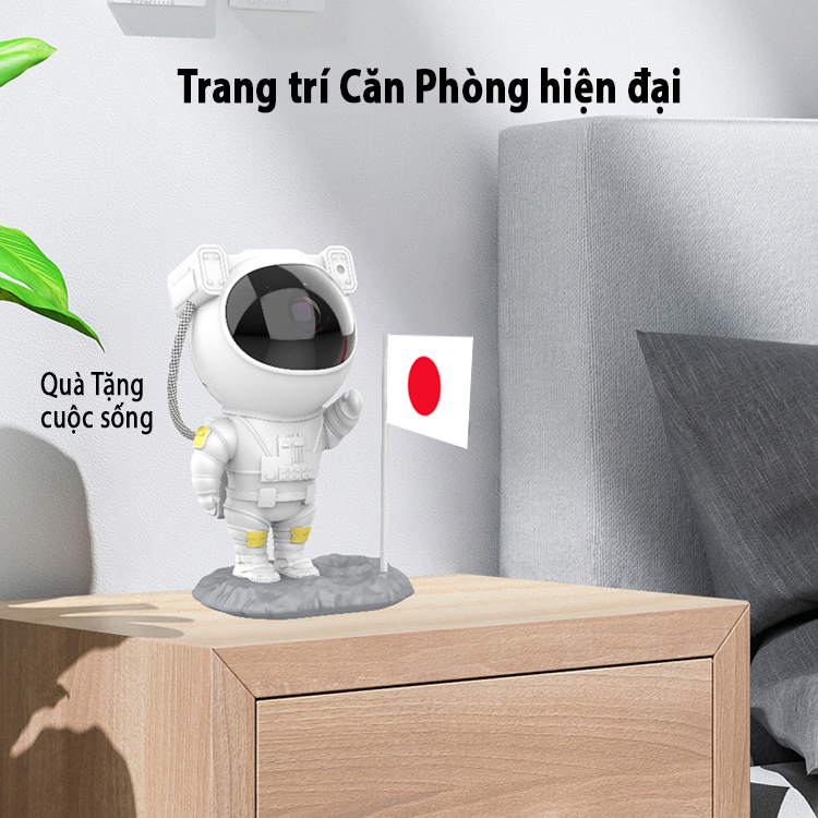 Đèn Chiếu Sao Nhà Du Hành CYKE Astronaut Có Kết Nối Bluetooth Chơi Nhạc Với Loa, Chiếu Trần Nhà Trang Trí, Chiếu Tường Decor, Có Điều Khiển Cầm Tay Tiện Lợi, Lắc Đầu Thông Minh Tùy Ý, Tặng Kèm Củ Sạc 10W