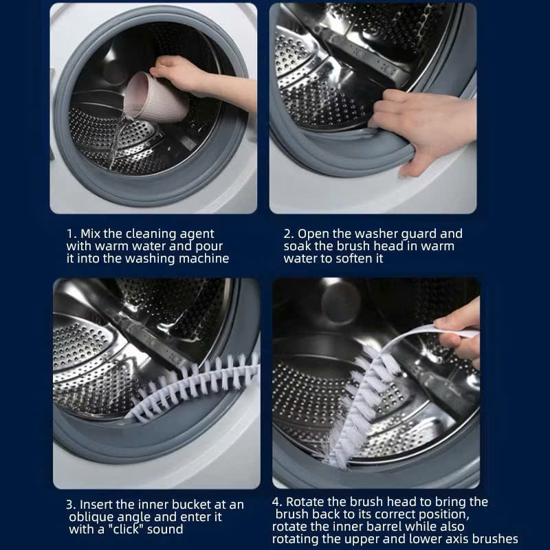 Bàn chải vệ sinh lồng máy giặt, máy sấy, điều hoà, quạt, hút mùi… cán dài, dụng cụ cọ rửa vệ sinh đa năng uốn 360 độ - Hàng chính hãng