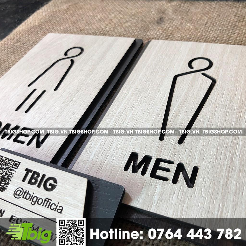 Bảng Toiet Men - Women cắt laser 2 lớp bằng gỗ