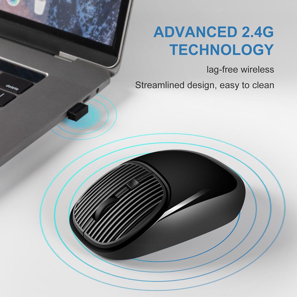 2.4G USB Sạc Không Dây Chuột Quang Chơi Game Chuột 1600Dpi Được Xây Dựng Trong Pin Sạc Nhà Chuột Chơi Game Cho máy Tính Laptop