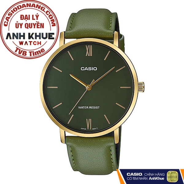 Đồng hồ nam dây da Casio Standard chính hãng MTP-VT01GL-3BUDF