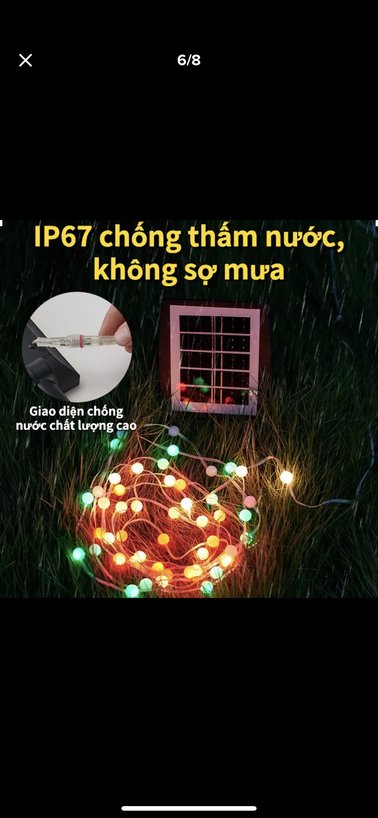 Dây đèn LED năng lượng mặt trời các loại không thấm nước bóng tròn dùng decor ngoài trời, trang trí ban công