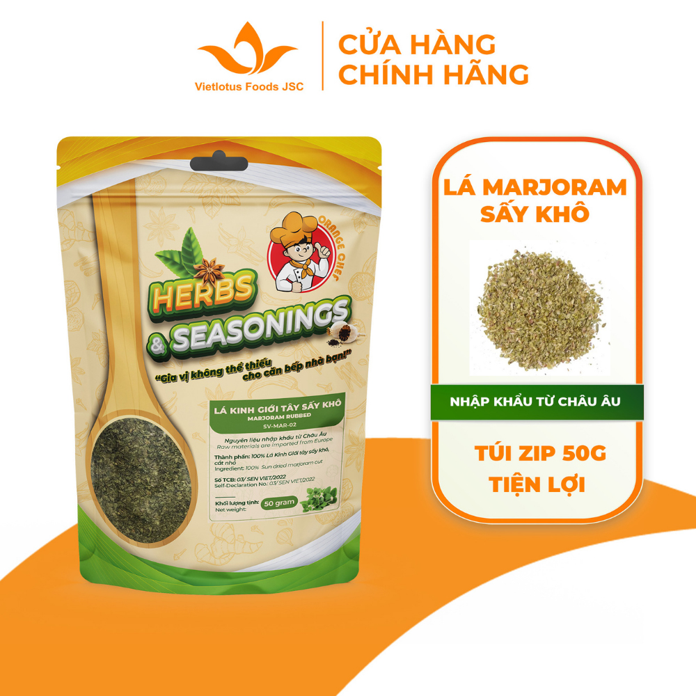 Lá Kinh Giới Tây Sấy Khô Marjoram Rubbed - Gia vị cho các món Âu