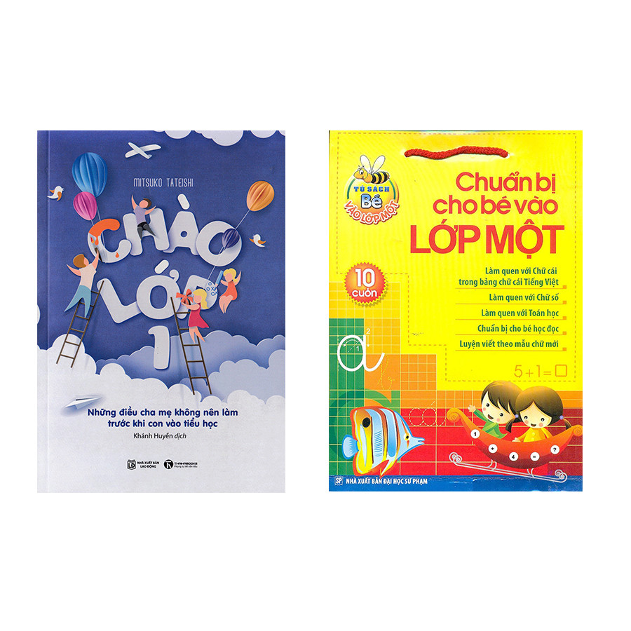 Combo sách chào lớp 1 và chuẩn bị cho bé vào lớp 1 tặng 1 flashcard trong hình