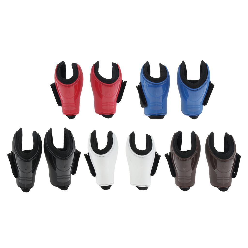 Horse Jumping Fetlock Boots Equine Horse Leg Support Boot - Adjustable Hook Loop Closures, PU shell and Neoprene Lining