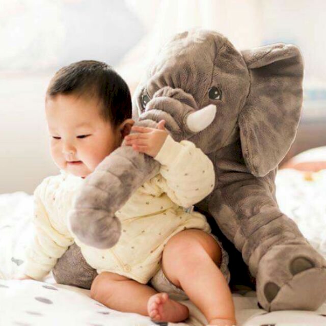 Gối ôm, thú bông hình voi cho bé