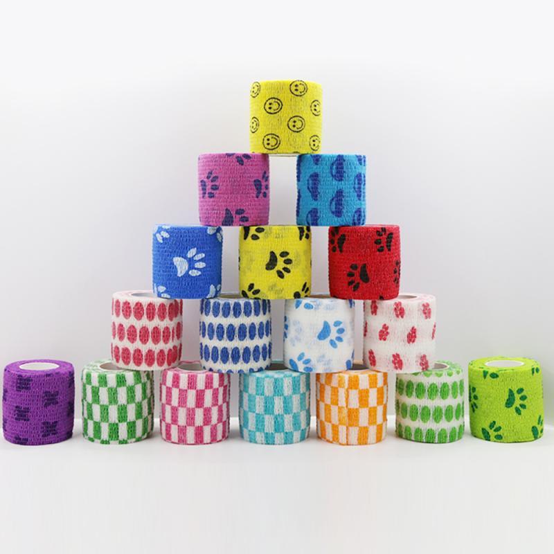 Cartoon Pattern Self Adhesive Elastic Bandage Sport Tape Elastoplast Emergency Muscle Tape First Aid Tool Knee Pads 5cm*4.5m