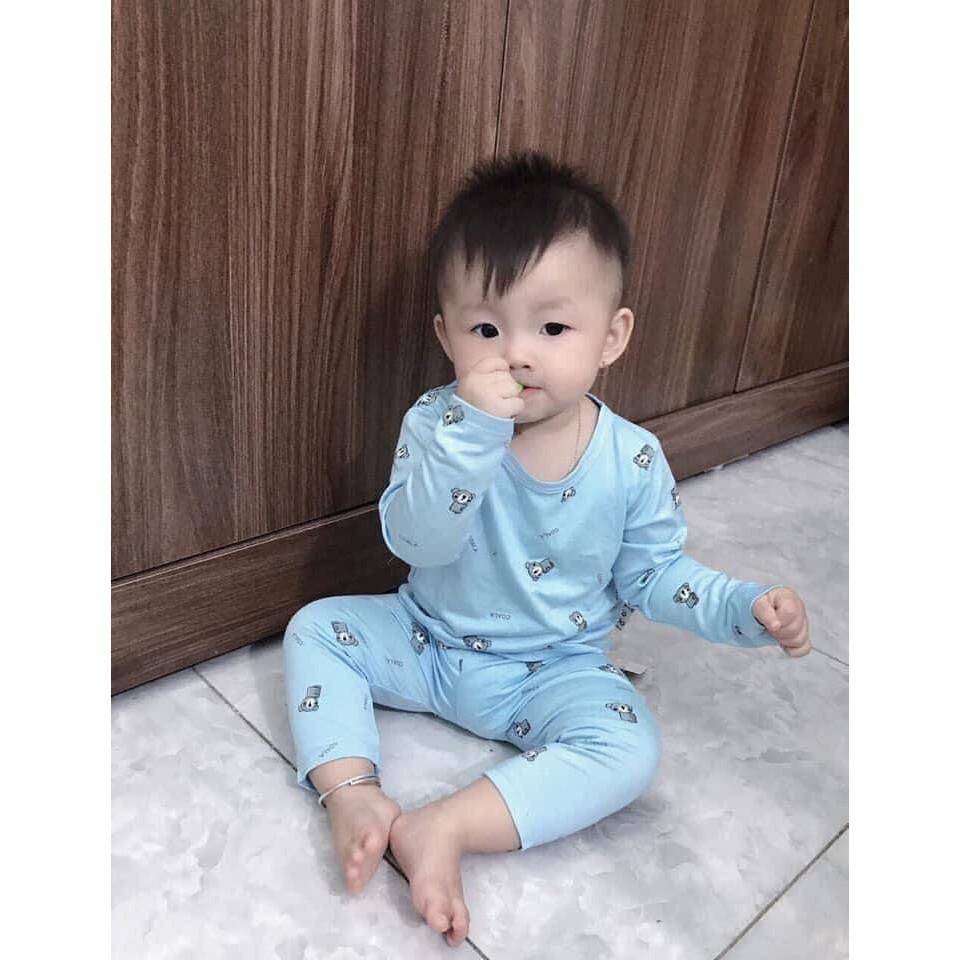 Bộ Thun Lạnh Dài Tay Cho Bé Bộ Thu Đông Dài Tay Cho Bé Trai Bé Gái với họa tiết Gấu Panda siêu dễ thương