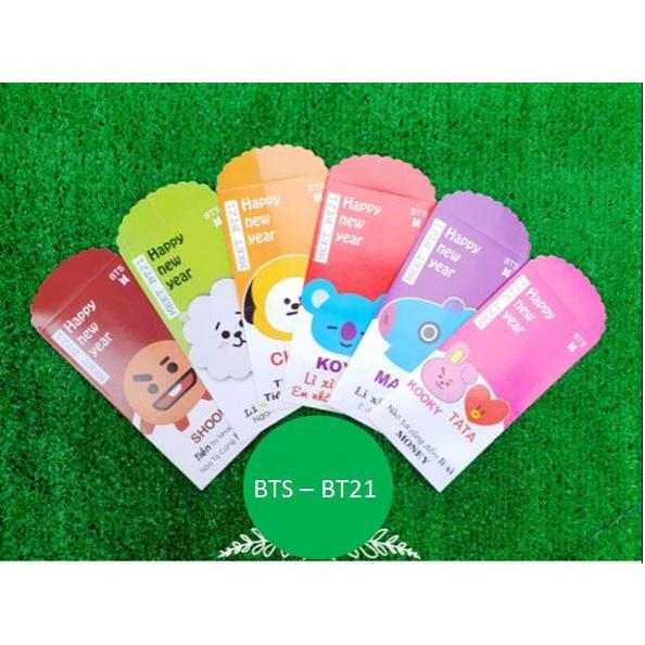 bao lì xì BTS nhân vật hoạt hình cute