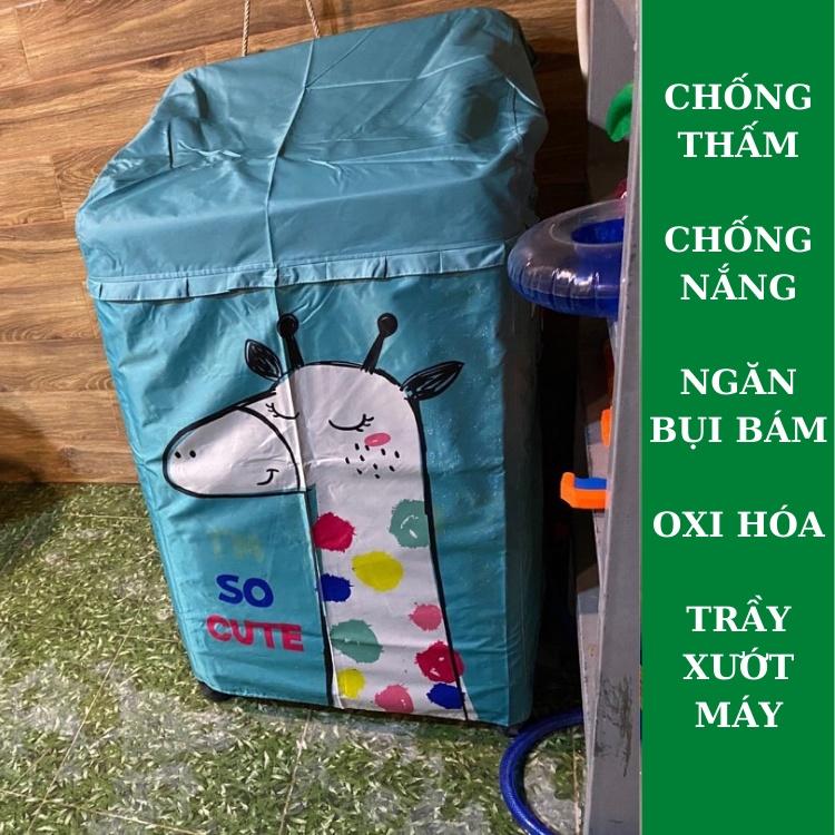 Bọc Máy Giặt Cửa Trên, Lồng Đứng 7 Kg, 8 Kg, 9 Kg, 10 Kg Áo Trùm Vải Bạt Chống Mưa Nắng