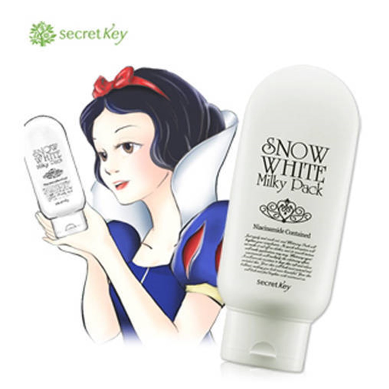 Kem dưỡng trắng mặt và toàn thân Secret Key Snow White Milky Pack 200g