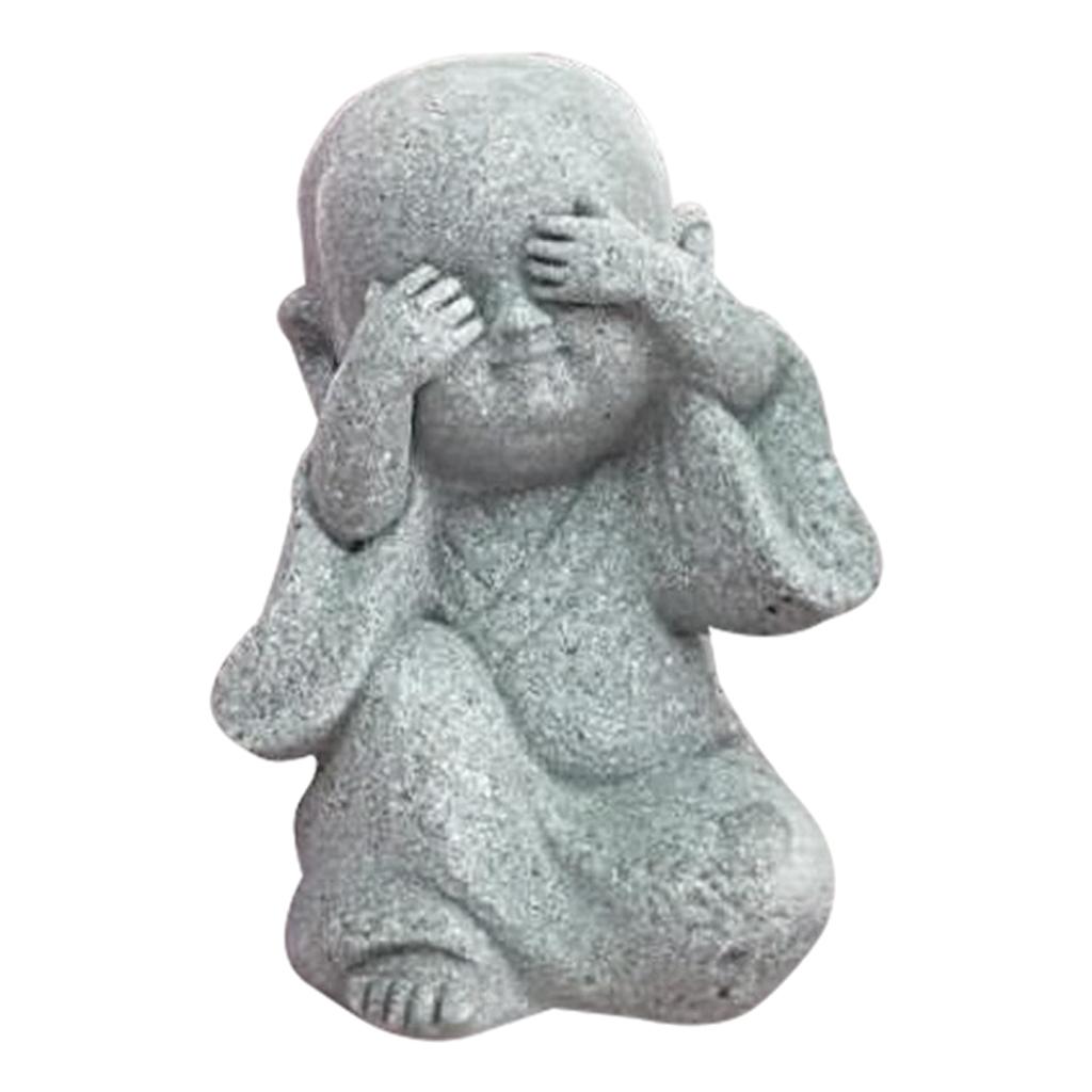 Mini Buddha Statue Monk Tea Pet Miniature Buddha Figurine Chinese Style Table Decoration Fengshui Ornament Decorative for Home Office