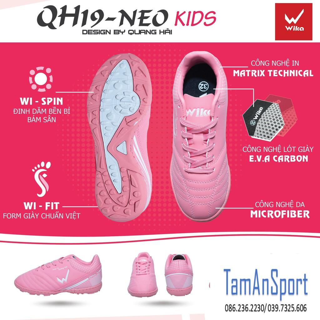 Giày bóng đá Wika Quang Hải Neo ôm chân, đinh TF khâu full đế, giày đá banh giày sân cỏ nhân tạo ( tặng tất )