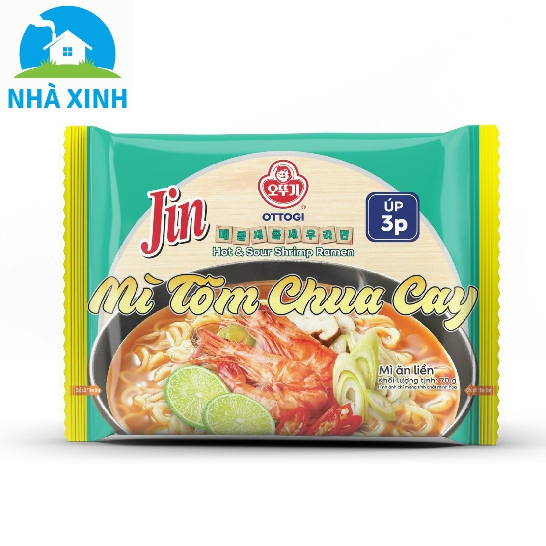 Combo 5 gói - Mì Jin Tôm chua cay Ottogi 70g