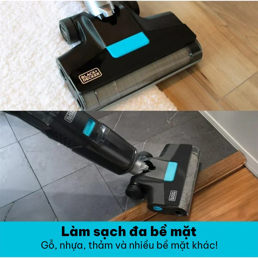 Máy hút bụi không dây lau sàn thông minh 5 chức năng Black+Decker BXUVXA02 - Hàng chính hãng