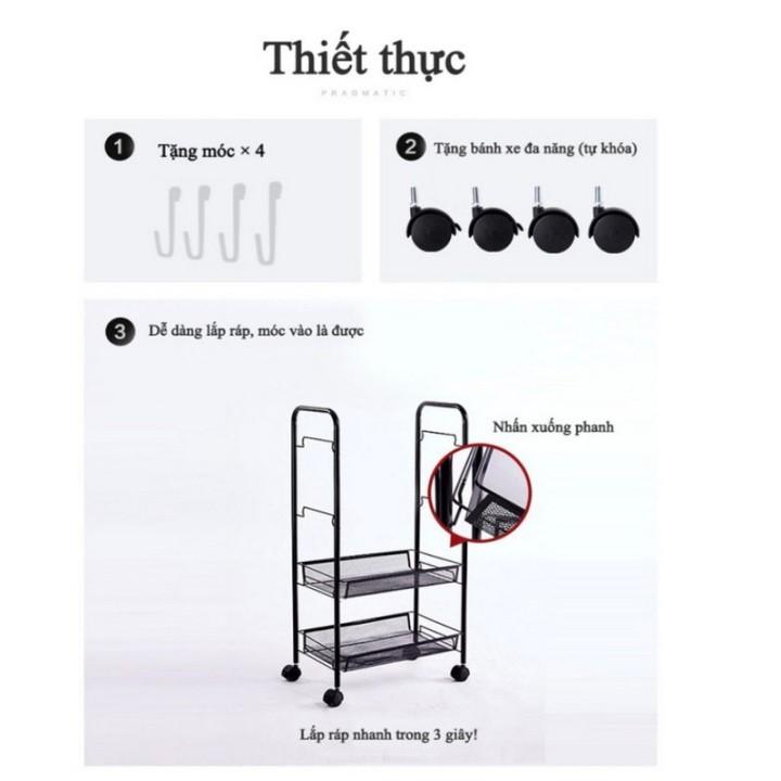 Kệ 4 Tầng đựng đồ nhà bếp Có Bánh Xe Đa Năng CREATIVE & STABLE