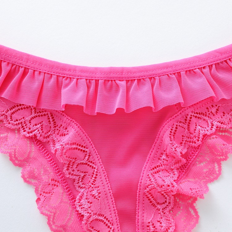 Combo 2 quần lót nữ, quần lọt khe, quần lót tam giác ren lưới xuyên thấu sexy, đính nơ xinh xắn LYEQ052