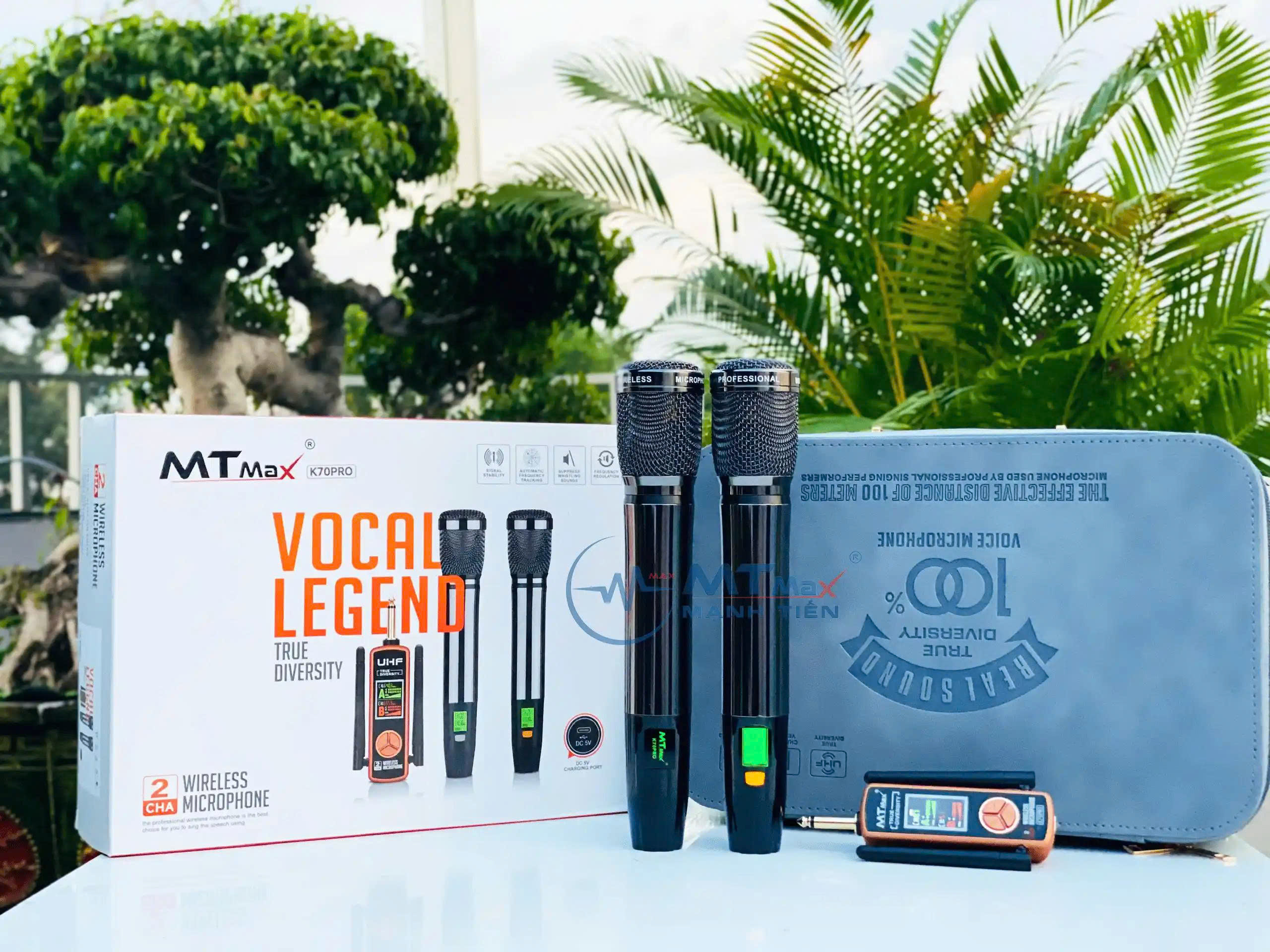 Micro Không Dây Đa Năng MTMAX K70 Pro Bắt Sóng Xa, Hợp Kim Cao Cấp, Chống Hú, Rè, Hạn Chế Tạp Âm, Karaoke Gia Đình, Sự Kiện Chuyên Nghiệp hàng nhập khẩu