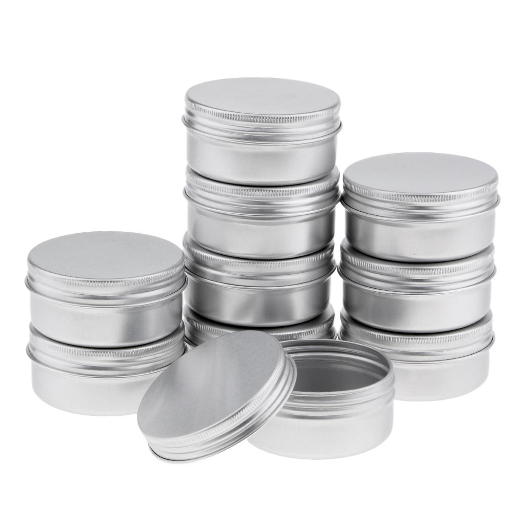 22x 10g 50g Aluminium Empty Cosmetic Pot Cream Jar Tin Container Screw Lid
