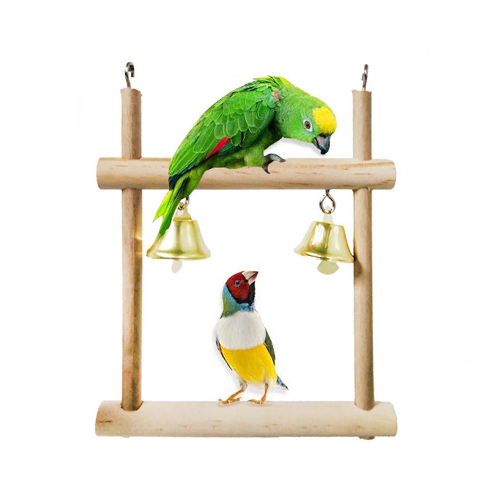 8 Pieces Parrot Chewing Toys Bird Toys Wooden Swing Soft Ladder Ladder Wooden Beads Rotating Stairs
