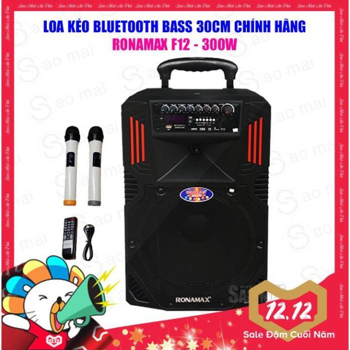 Loa Kéo Di Động Bluetooth Karaoke Ronamax F12 TẶNG 2 MICRO KO DÂY