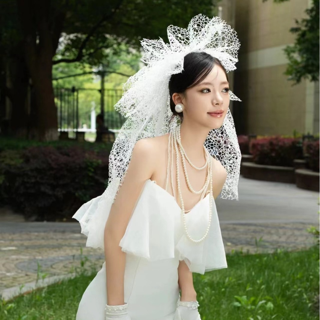 Veil cô dâu, voan lưới cô 50cm-100cm, voan lưới nhiều lớp bồng bềnh cá tính, phụ kiện cưới