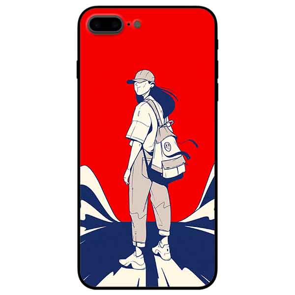 Ốp lưng in cho Iphone 7 Plus/ 8 Plus Mẫu Cô Gái Đội Nón