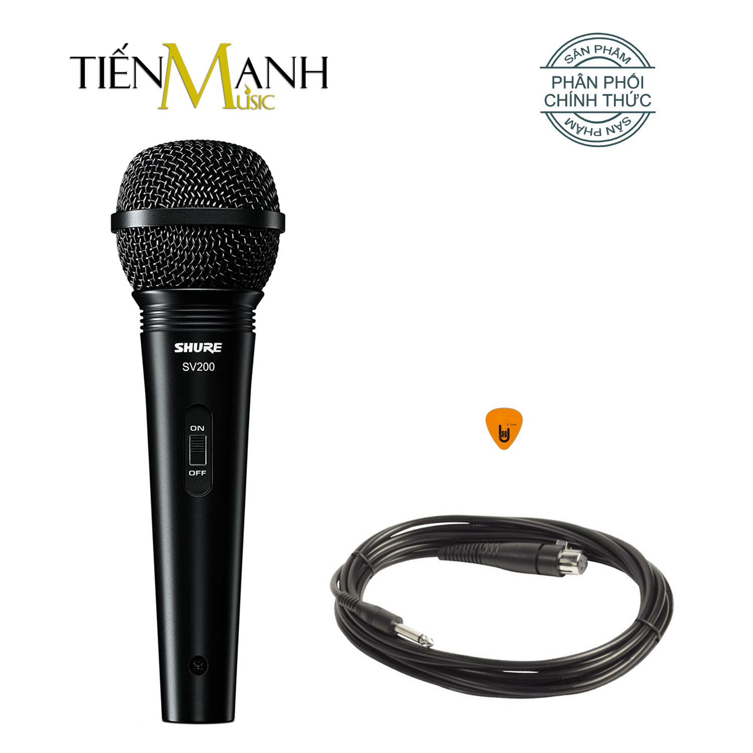 Mic Shure SV200 Có Dây Cầm Tay Hàng Chính Hãng USA Vocal Microphone Karaoke Micro SV200-Q-X - Kèm Móng Gẩy DreamMaker