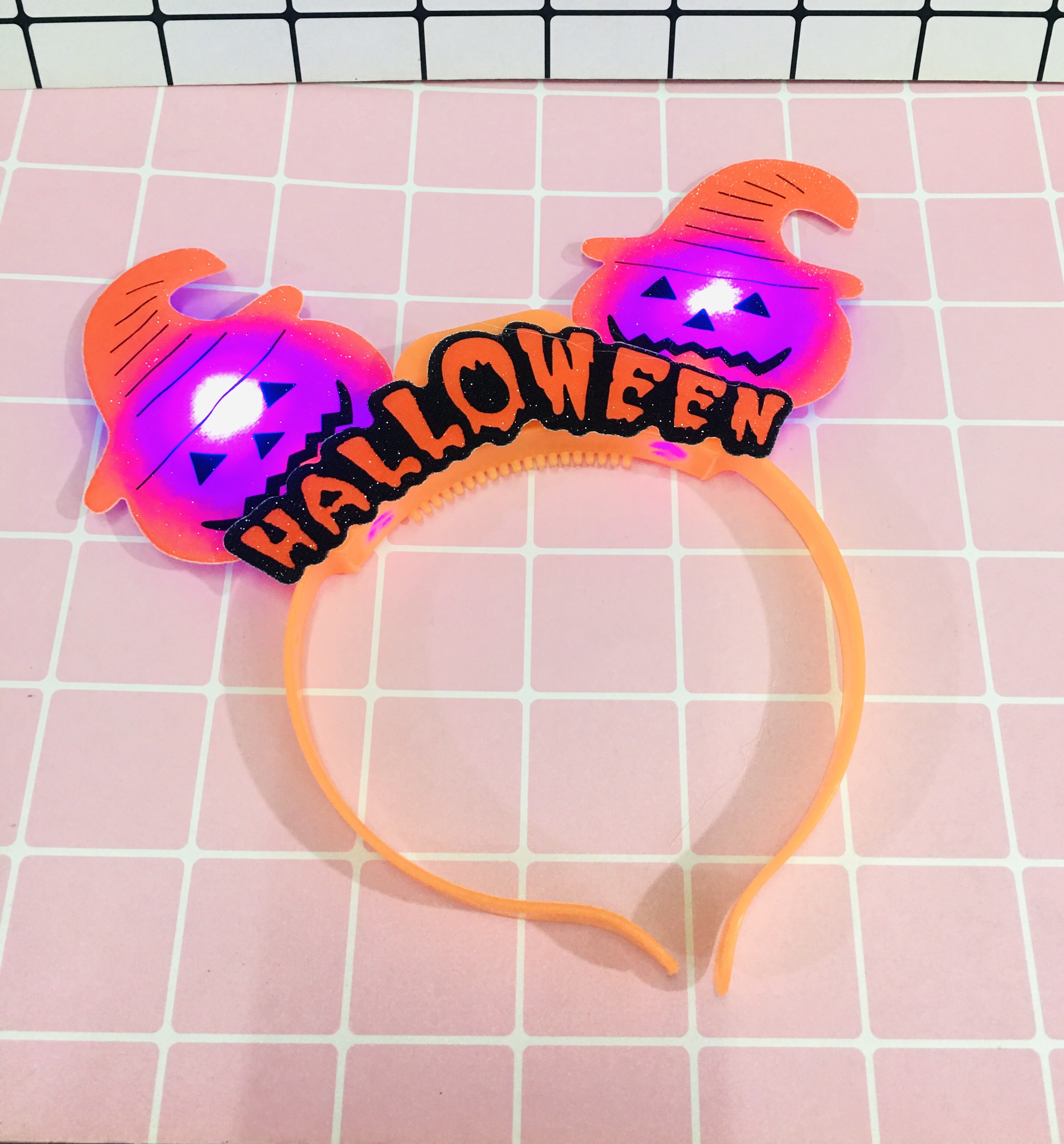 Set 2 bờm bí ngô có đèn hoá trang Halloween