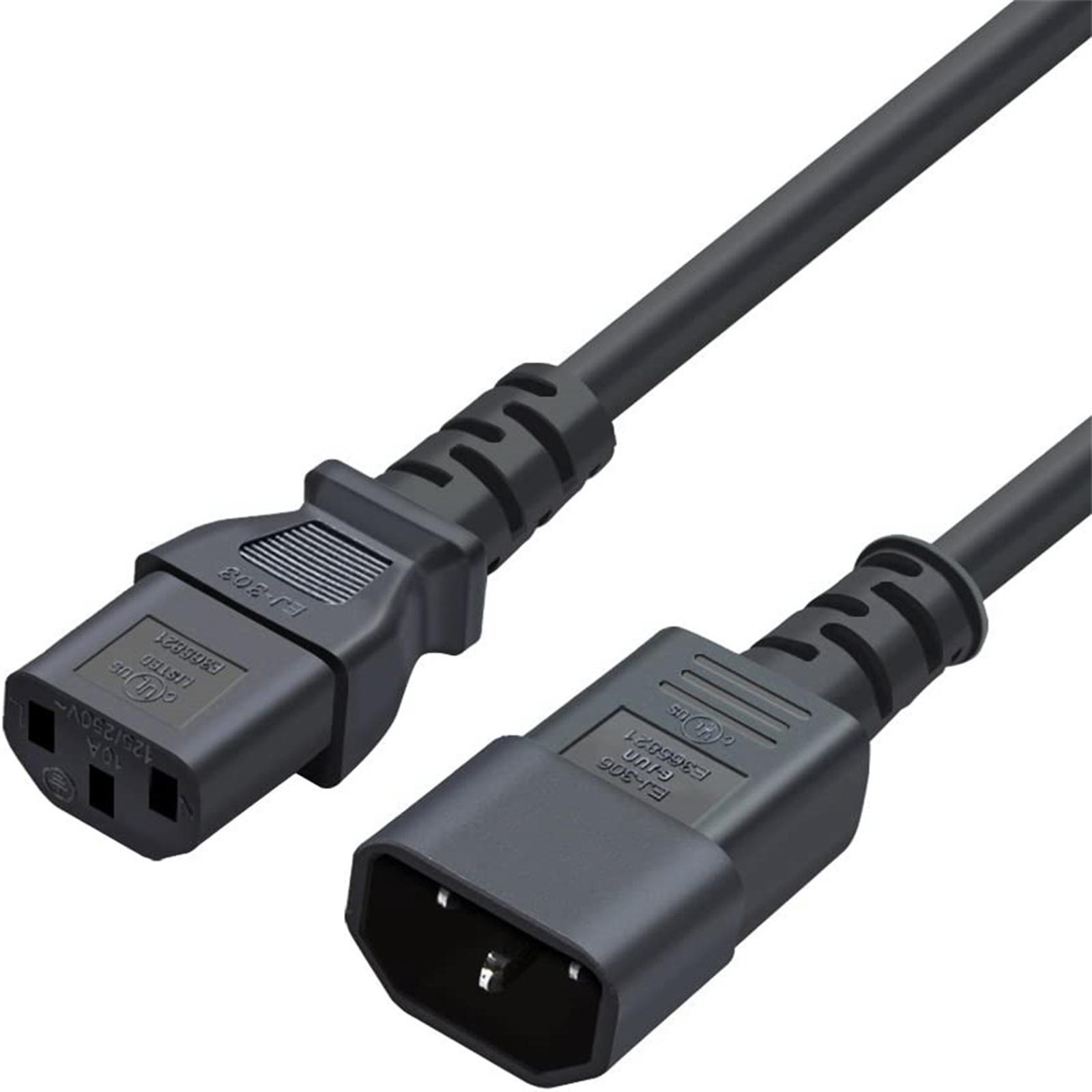 IEC320-C14 to IEC320-C13 Power Cable Direct Replaces Low Resistance Male to Female Power Line