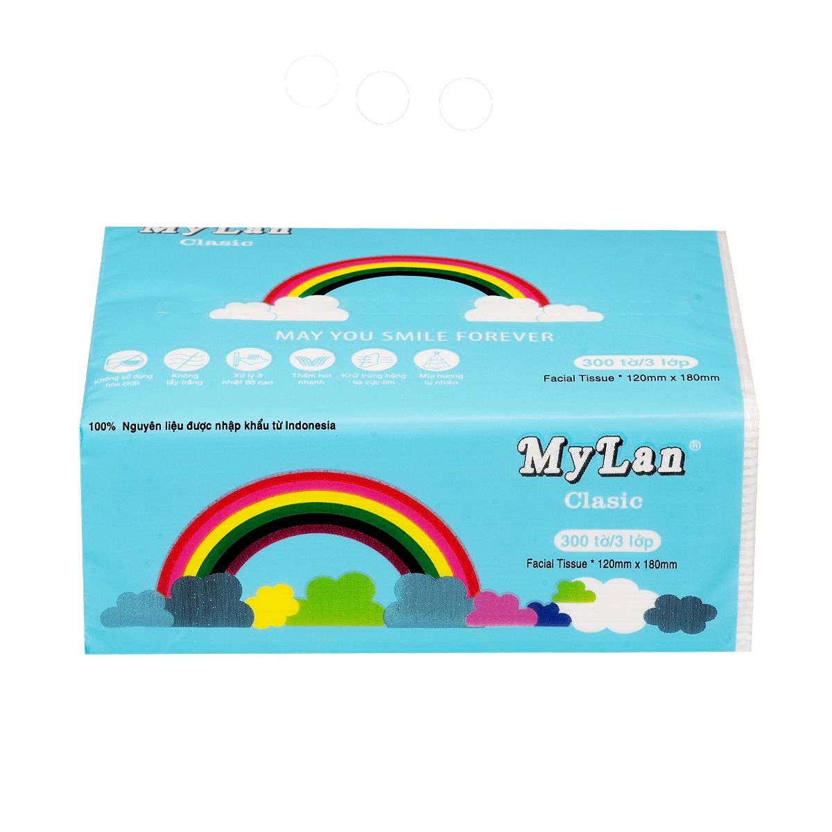 Khăn giấy rút cao cấp Mylan, rút cầu vồng, 300 tờ/gói, 10 gói/lốc