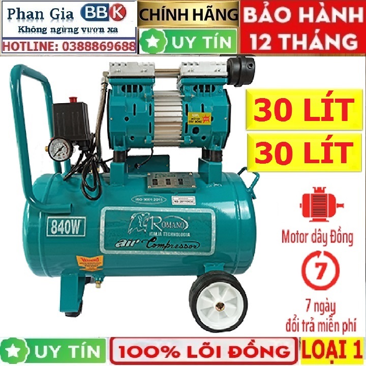 Máy Nén Khí không Dầu ROMANO, máy nén khí mini, may nen khi 100% dây đồng