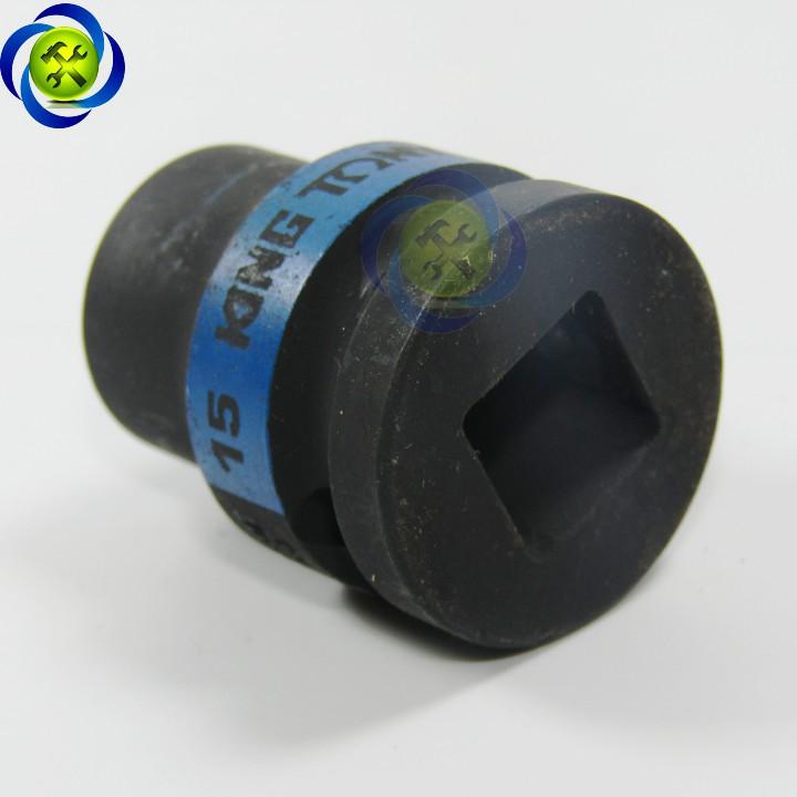 Tuýp đen ngắn Kingtony 453515M 15mm 1/2 6 cạnh