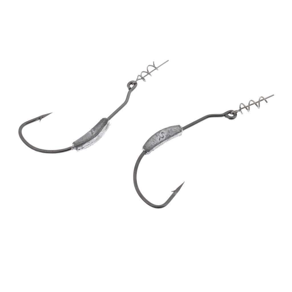 10 Pieces 2g/5g Weedless Weighted Spring Lock Twistlock Swim Bait Fishing Hooks