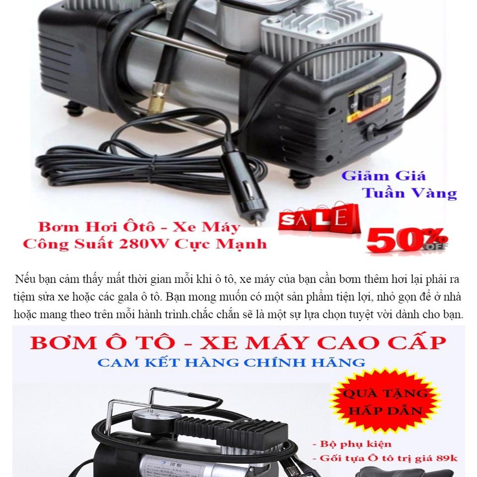 Máy bơm hơi mini 12V Air Compressor - Bơm bóng, lốp ô tô, xe đạp, xe máy