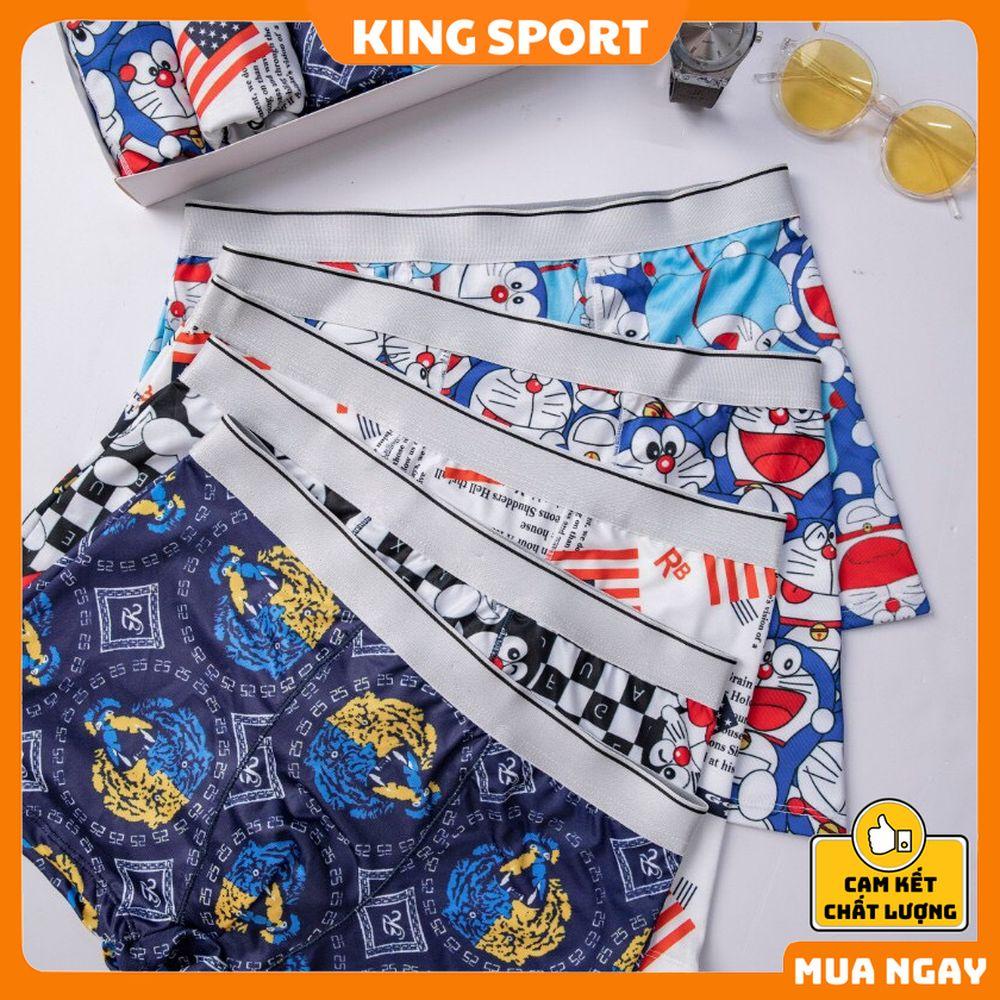 Quần lót nam thun lạnh in hình ngộ nghĩnh boxer co dãn 4 chiều thông hơi thoáng khí cao cấp BIBINO