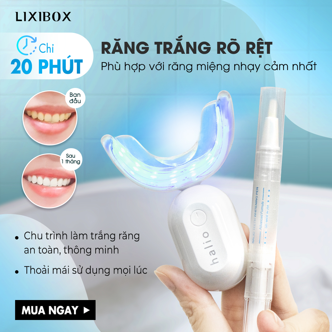 Combo Kit Tẩy Trắng Răng Halio Professional Teeth Whitening Enhancer Ánh Sáng Xanh