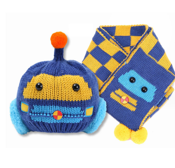 Bộ mũ len cho bé kèm khăn phong cách Hàn cao cấp mới, sét nón len thời trang mới