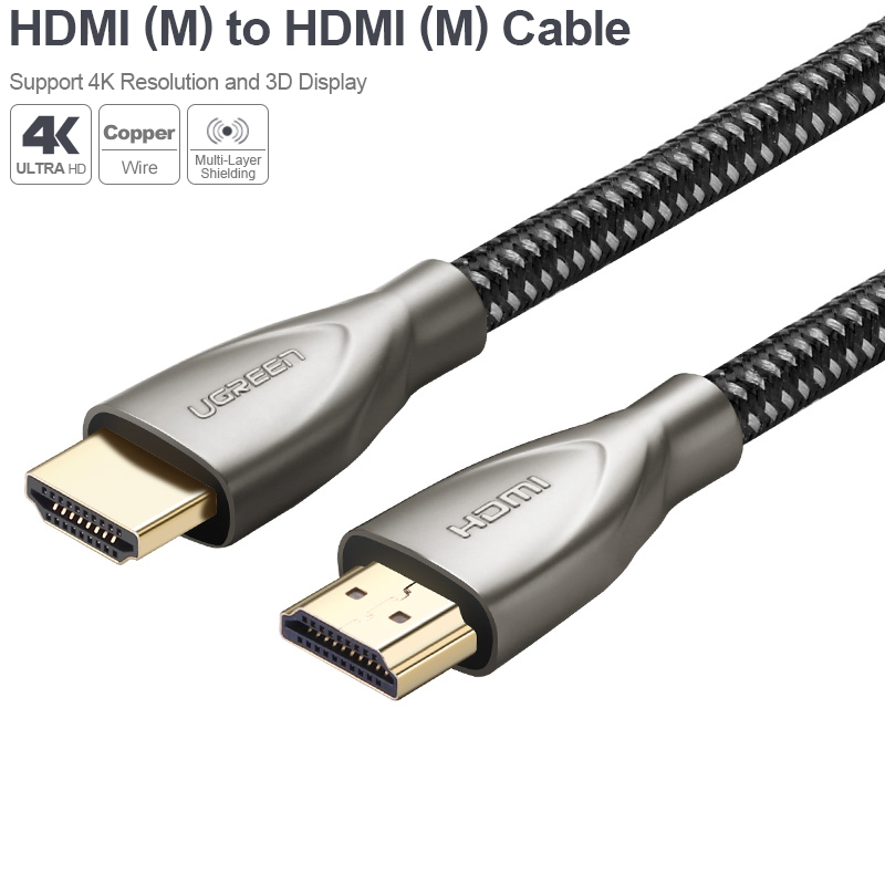 Cáp HDMI 2.0 Ugreen sợi carbon dài 8m 50111 - Hàng chính hãng