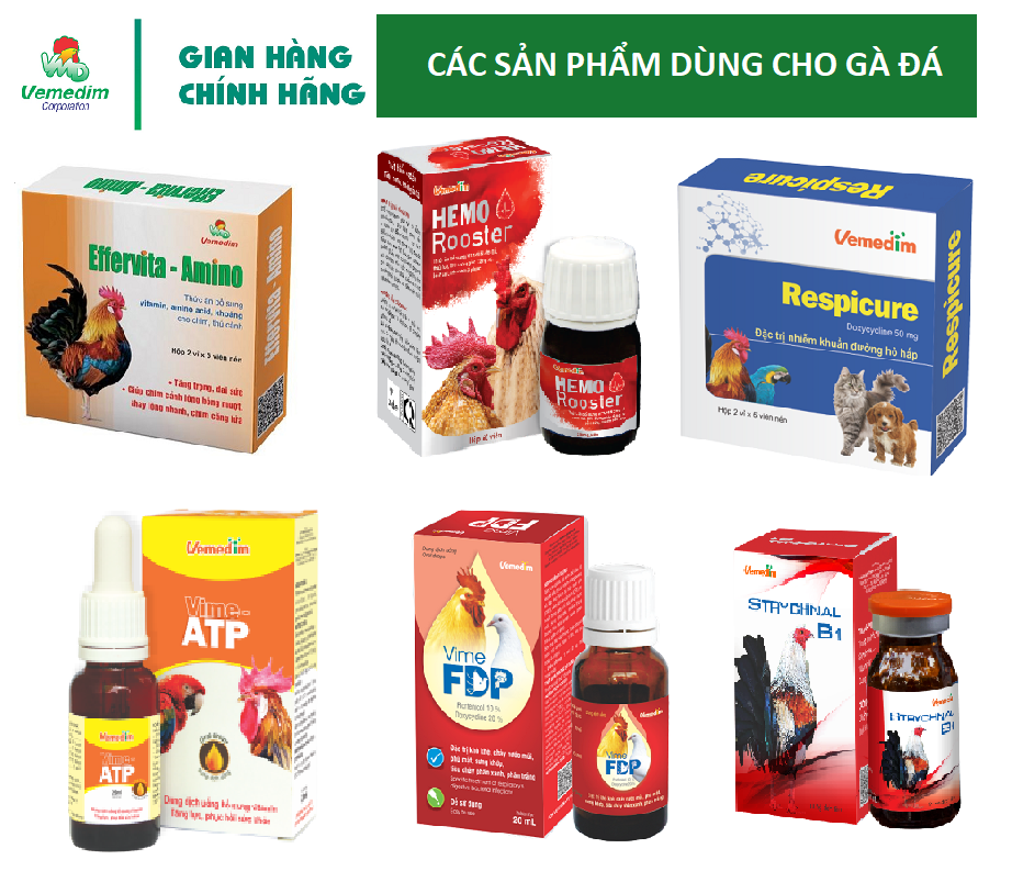 Vemedim Doxyt tab viên uống cho gà đá, chim cảnh bị hô hấp, tiêu hóa, sổ mũi, ủ rủ, hộp 10 viên