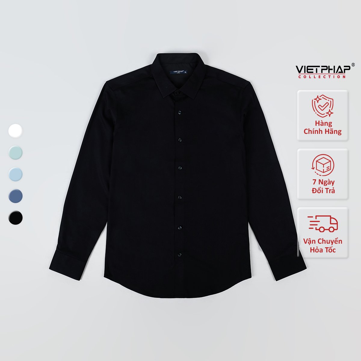 Áo Sơ Mi Nam Dài Tay VIỆT PHÁP Form Regular Chất liệu Cotton Cao Cấp thoáng mát, thấm hút mồ hôi tốt 24101