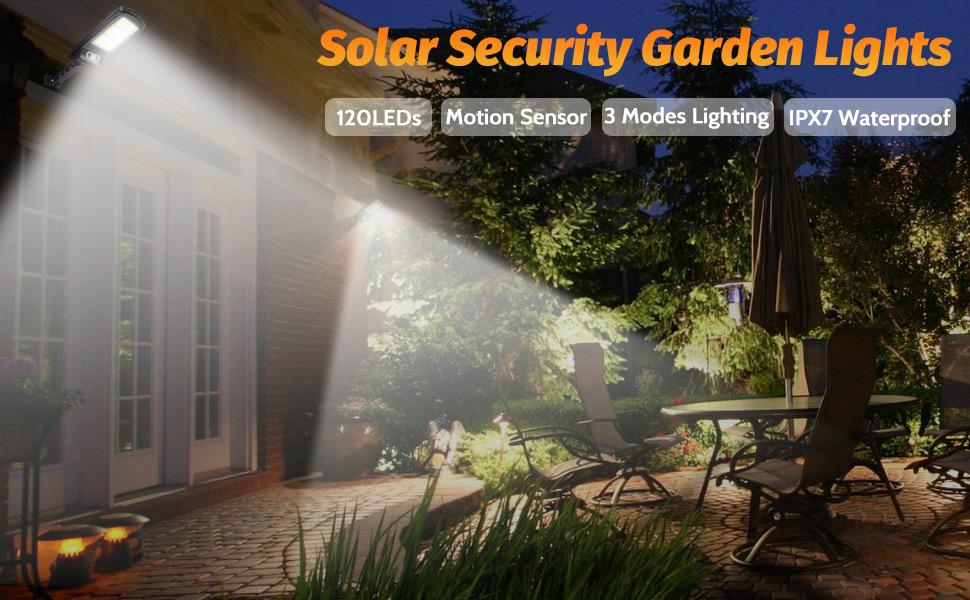 Đèn năng lượng mặt trời liền thể 120 LED COB siêu sáng (cảm biến chuyển động, cảm biến ánh sáng