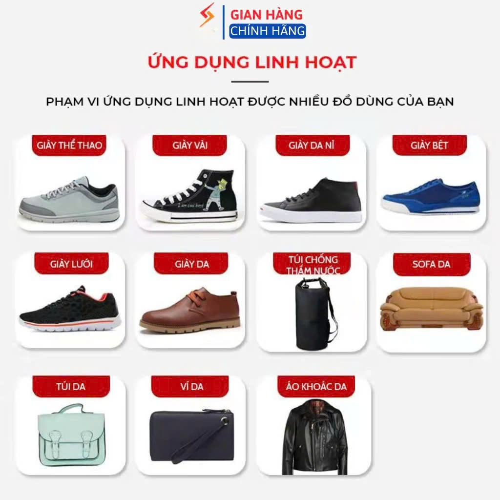 Keo dán giày bền chặt, chống thấm hiệu quả. thiết kế nhỏ gọn, tiện lợi