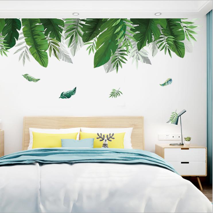 Decal dán tường Giàn lá xanh 3D phong cách Hàn Quốc DCX062