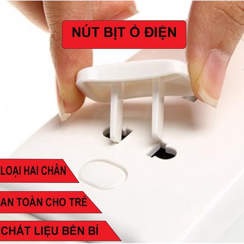 Nút Bịt Ổ Điện Chống Giật 2 Chân Cao Cấp, Nhỏ Gọn, Chắc Chắn Bảo Vệ An Toàn Cho Bé, An Tâm Cho Mẹ - TakyHome 8700