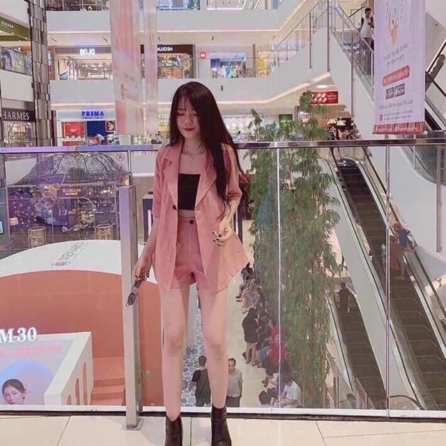 Sét vest đùi kèm áo cotton thời trang cá tính